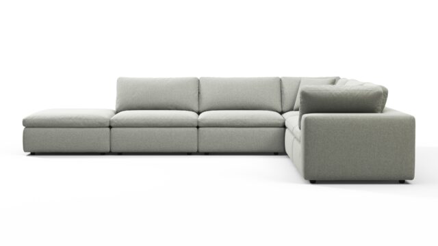 The Sky – Soft Gray Brushed Weave, Sectional (Right Corner)