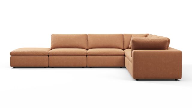 The Sky – Tan Vegan Leather, Sectional (Right Corner)