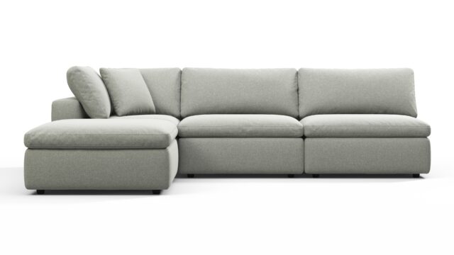 The Sky – Soft Gray Brushed Weave, Sectional (Left Chaise)