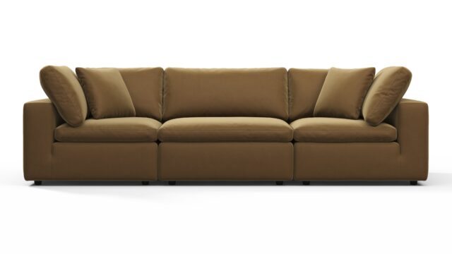 The Sky – Old Gold Velvet, Three Seater