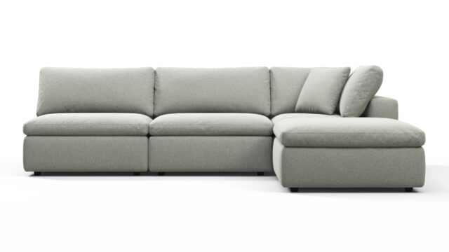 The Sky – Soft Gray Brushed Weave, Sectional (Right Chaise)