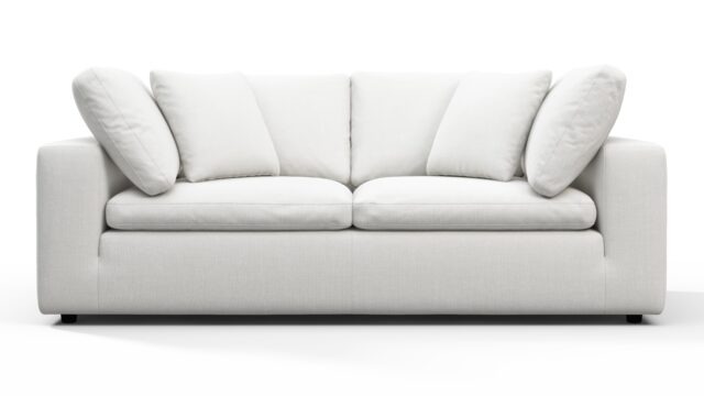 The Sky – White Linen, Two Seater Sofa
