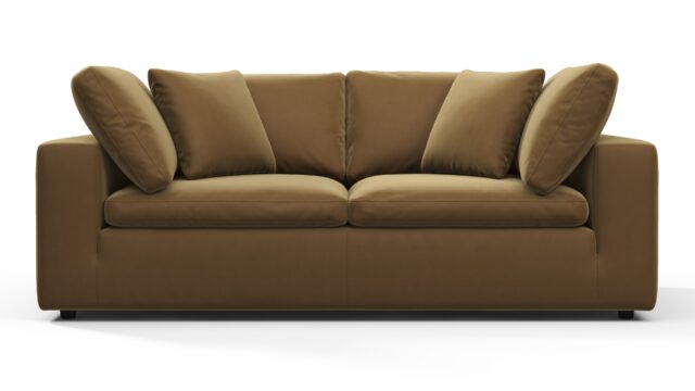 The Sky – Old Gold Velvet, Two Seater Sofa