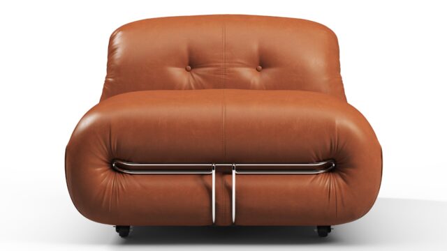 The Soriana – Tan Premium Leather, Deep Lounge Chair