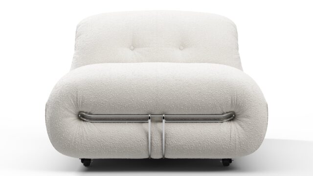 The Soriana – White Boucle, Deep Lounge Chair