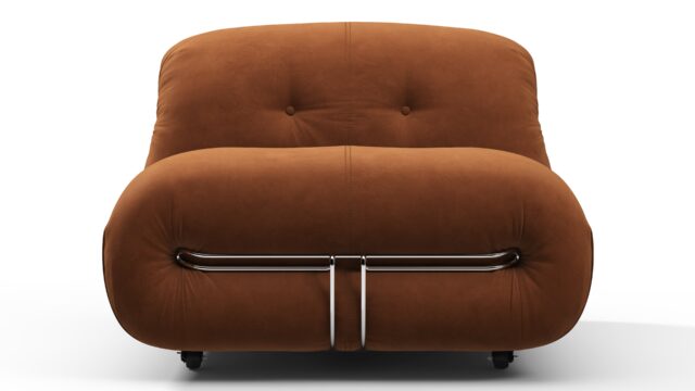 The Soriana – Burnt Orange Vegan Suede, Lounge Chair