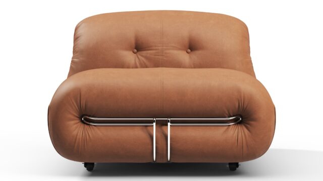 The Soriana – Chestnut Vegan Leather, Lounge Chair