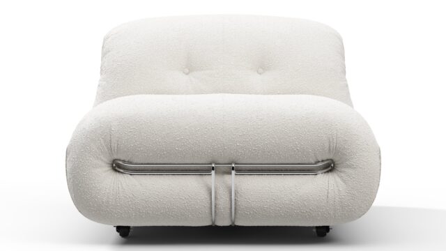 The Soriana – White Boucle, Lounge Chair