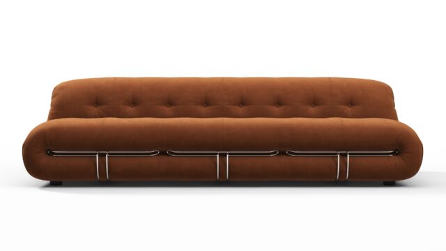 The Soriana – Burnt Orange Vegan Suede, Three Seater Sofa