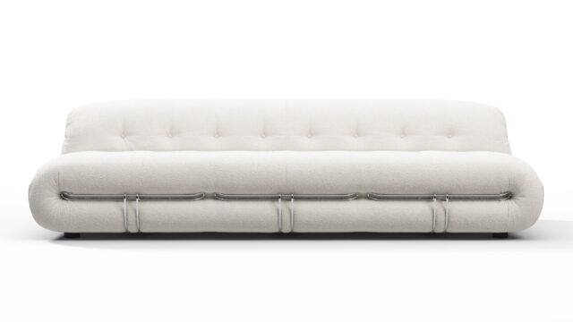 The Soriana – White Boucle, Three Seater Sofa