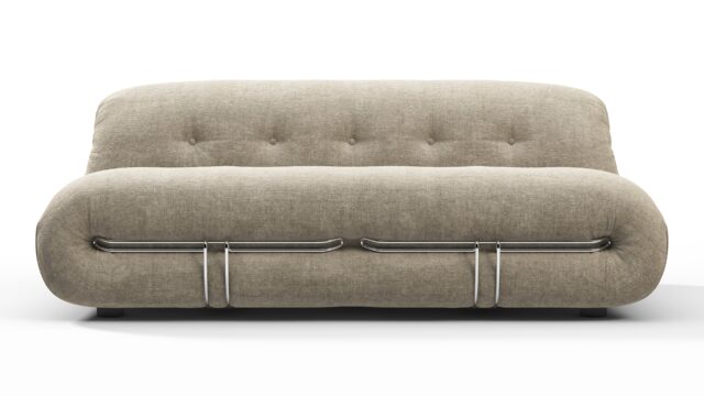 The Soriana – Beige Gray Chenille, Two Seater Sofa