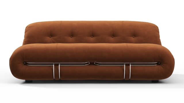 The Soriana – Burnt Orange Vegan Suede, Two Seater Sofa