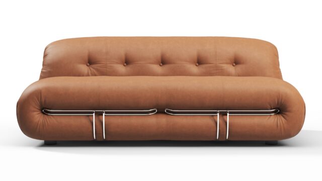 The Soriana – Chestnut Vegan Leather, Two Seater Sofa
