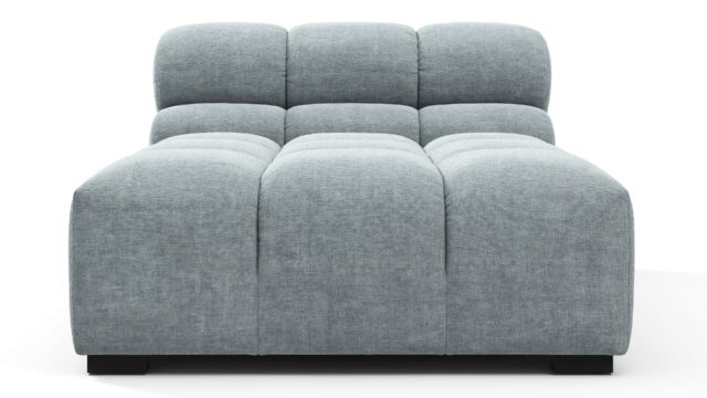 The Tufty – Cerulean Chenille, Armless Chaise