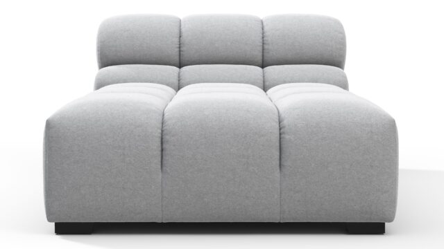 The Tufty – Light Gray Wool, Armless Chaise