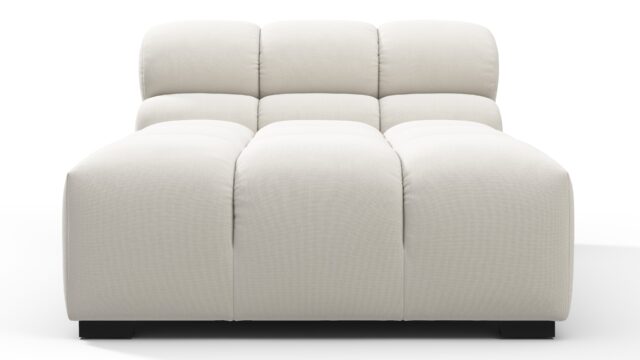 The Tufty – Oatmeal Brushed Weave, Armless Chaise