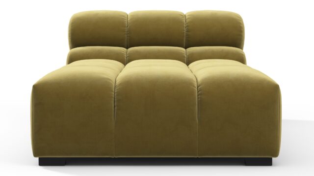 The Tufty – Olive Gold Velvet, Armless Chaise