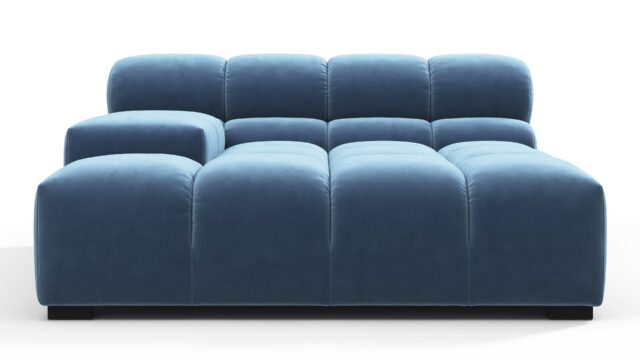 The Tufty – Aegean Blue Velvet, Deep Large Armrest (Left)