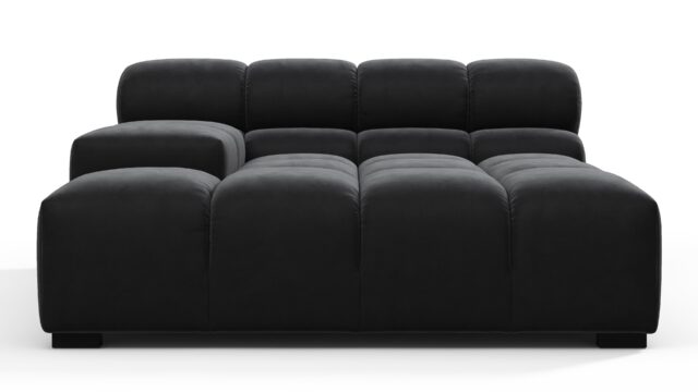 The Tufty – Black Velvet, Deep Large Armrest (Left)