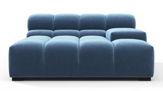 The Tufty – Aegean Blue Velvet, Deep Large Armrest (Right)