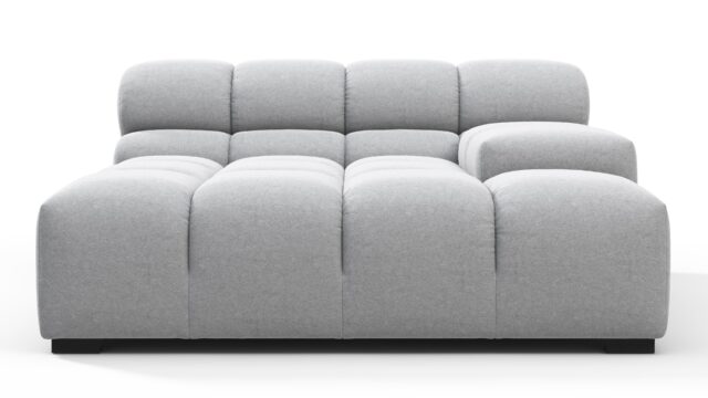 The Tufty – Light Gray Wool, Deep Large Armrest (Right)