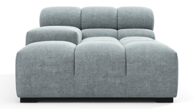 The Tufty – Cerulean Chenille, Deep Armrest (Left)