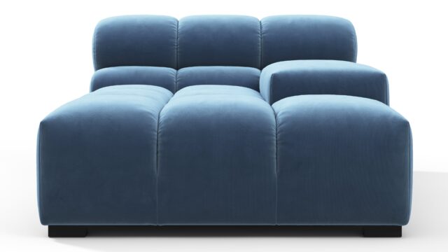The Tufty – Aegean Blue Velvet, Deep Armrest (Right)