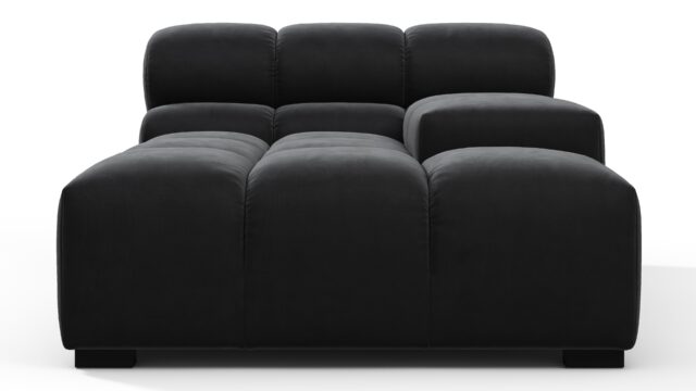 The Tufty – Black Velvet, Deep Armrest (Right)