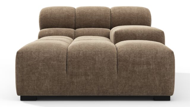 The Tufty – Cappuccino Brown Chenille, Deep Armrest (Right)