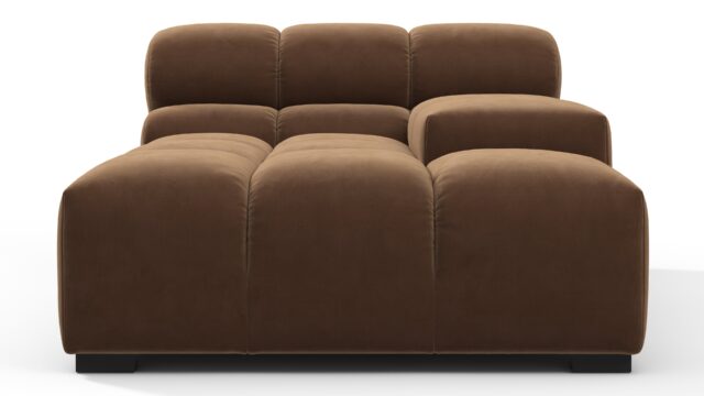 The Tufty – Mocha Velvet, Deep Armrest (Right)
