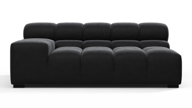 The Tufty – Black Velvet, Extra Large Armrest (Left)
