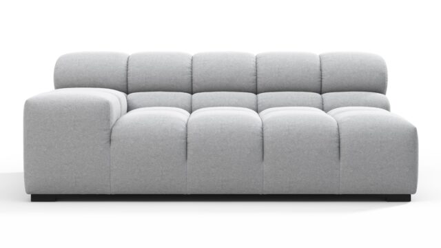 The Tufty – Light Gray Wool, Extra Large Armrest (Left)