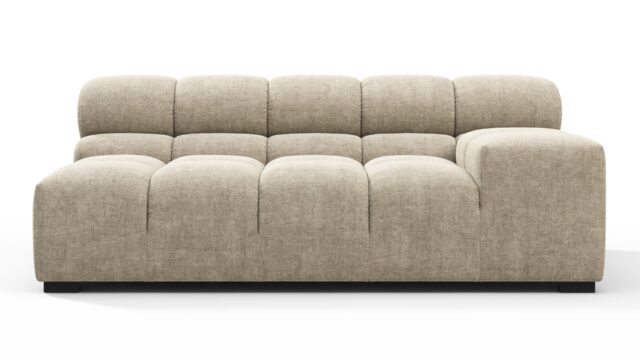 The Tufty – Beige Gray Chenille, Extra Large Armrest (Right)