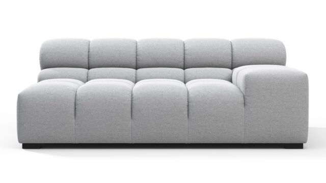 The Tufty – Light Gray Wool, Extra Large Armrest (Right)