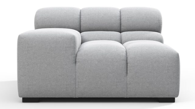 The Tufty – Light Gray Wool, Armrest (Left)