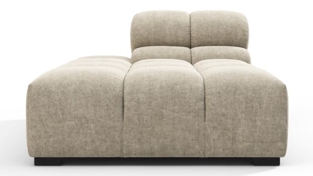 The Tufty – Beige Gray Chenille, Armless Chaise (Left)