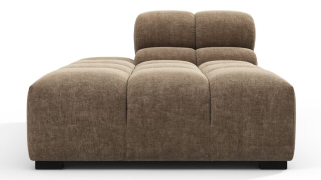 The Tufty – Cappuccino Brown Chenille, Armless Chaise (Left)