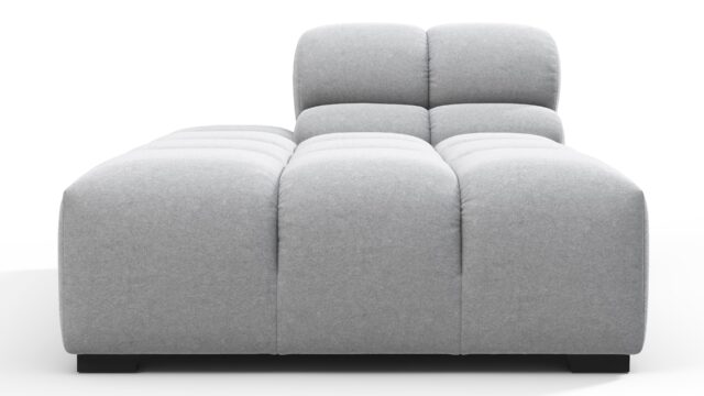 The Tufty – Light Gray Wool, Armless Chaise (Left)