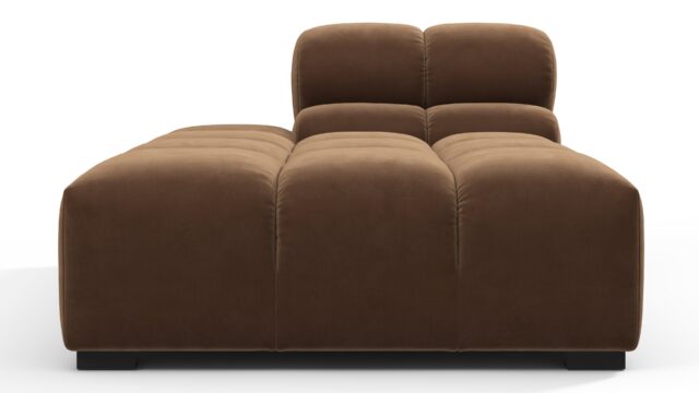 The Tufty – Mocha Velvet, Armless Chaise (Left)