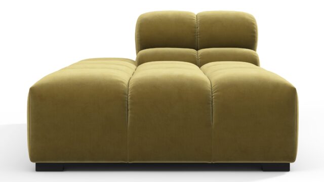 The Tufty – Olive Gold Velvet, Armless Chaise (Left)
