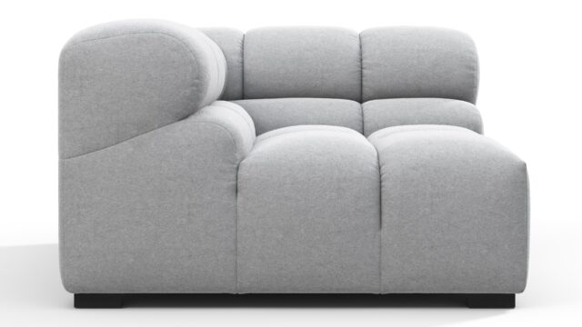 The Tufty – Light Gray Wool, Corner (Left)