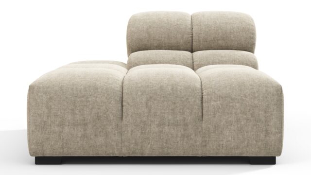 The Tufty – Beige Gray Chenille, End Armless (Left)