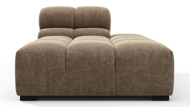 The Tufty – Cappuccino Brown Chenille, Armless Chaise (Right)
