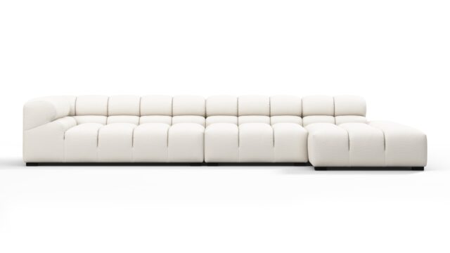 The Tufty Outdoor – Soft White Performance Weave (Outdoor), Large Sectional (Right Chaise)