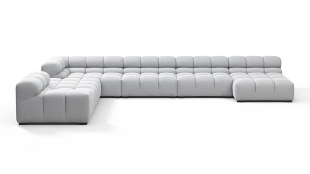 The Tufty – Light Gray Wool, Extra Large Corner (Left) – Sectional