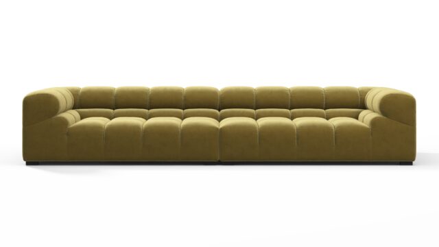 The Tufty – Olive Gold Velvet, Extra Large Sofa – Sectional