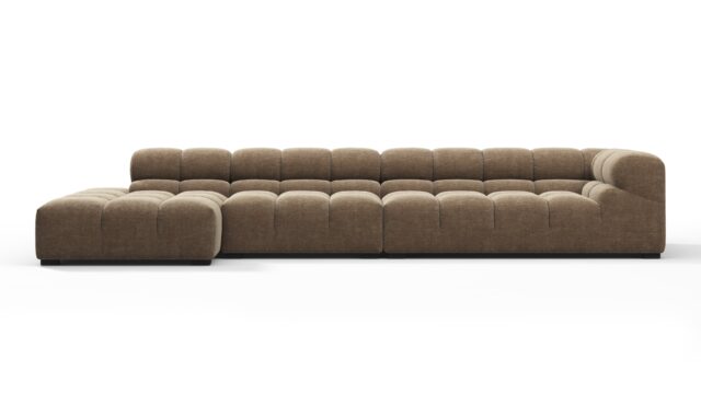 The Tufty – Cappuccino Brown Chenille, Sectional Large Chaise (Left)