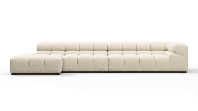 The Tufty – Eggshell Boucle, Sectional Large Chaise (Left)