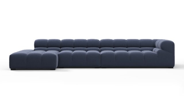 The Tufty – Royal Blue Wool, Sectional Large Chaise (Left)