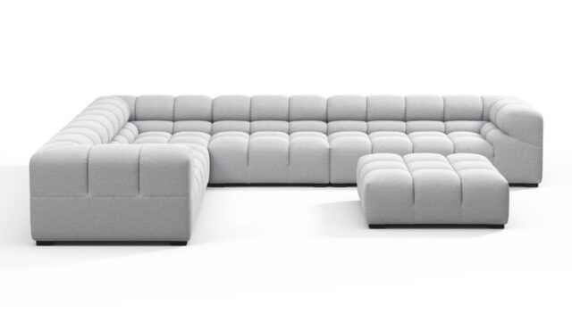 The Tufty – Light Gray Wool, Large Corner (Left) – Sectional